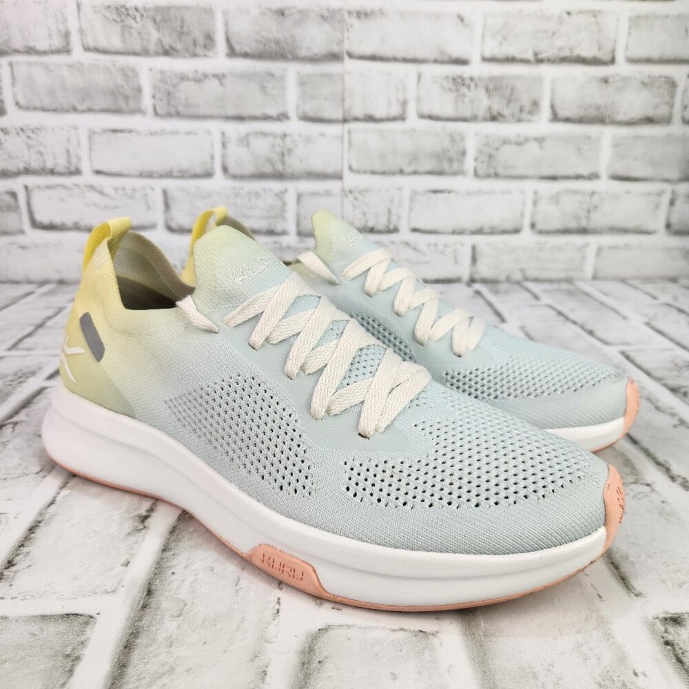 Kuru Flux Lime Sorbet Mist Blue Womens Sz 10 Athletic Supportive Comfort Sneaker